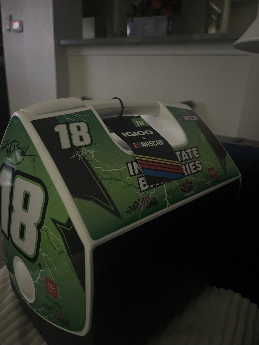 Igloo Green and White #18 Kyle Bush NASCAR Cooler